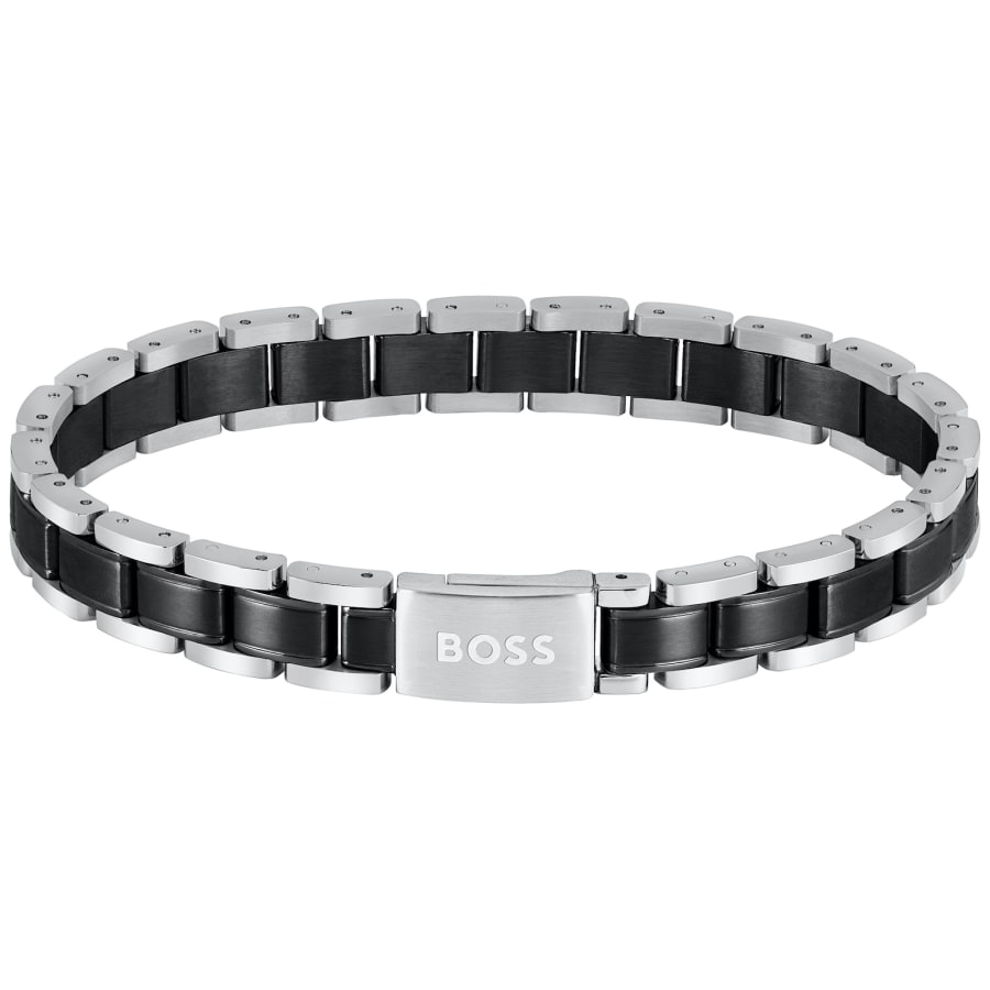 BOSS Metal Link Essentials Bracelet Black | Mainline Menswear us